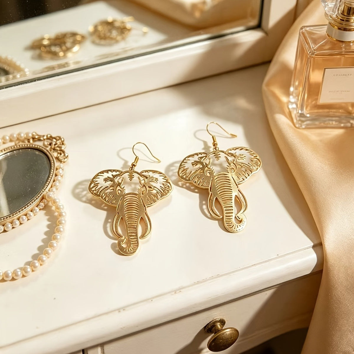 18k Vintage Boho Elephant Earrings