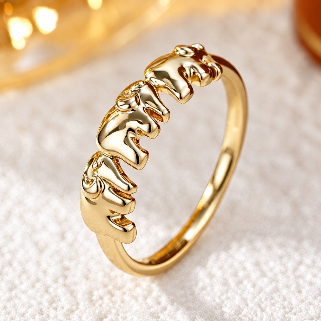 Cute Elephant Stackable Ring