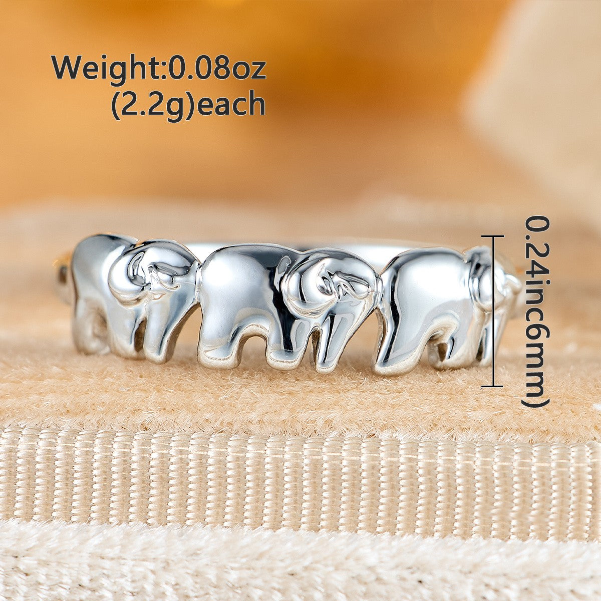 Cute Elephant Stackable Ring