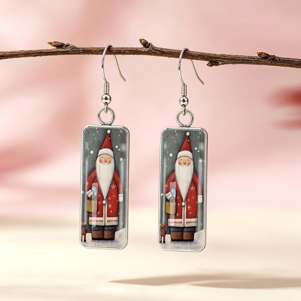 Festive Santa Claus Drop Earrings