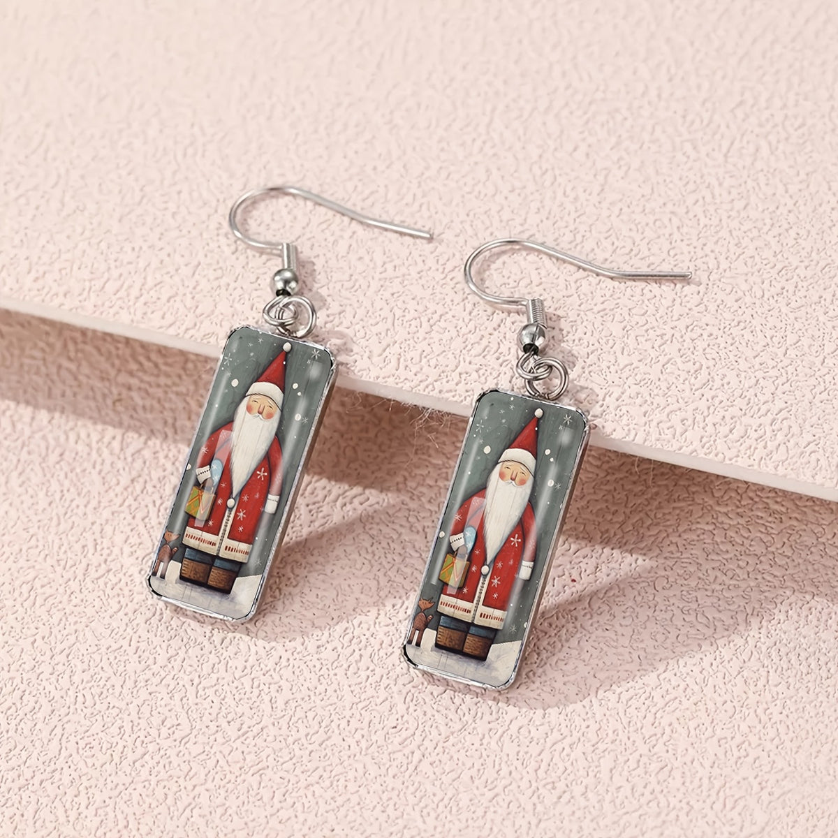 Festive Santa Claus Drop Earrings