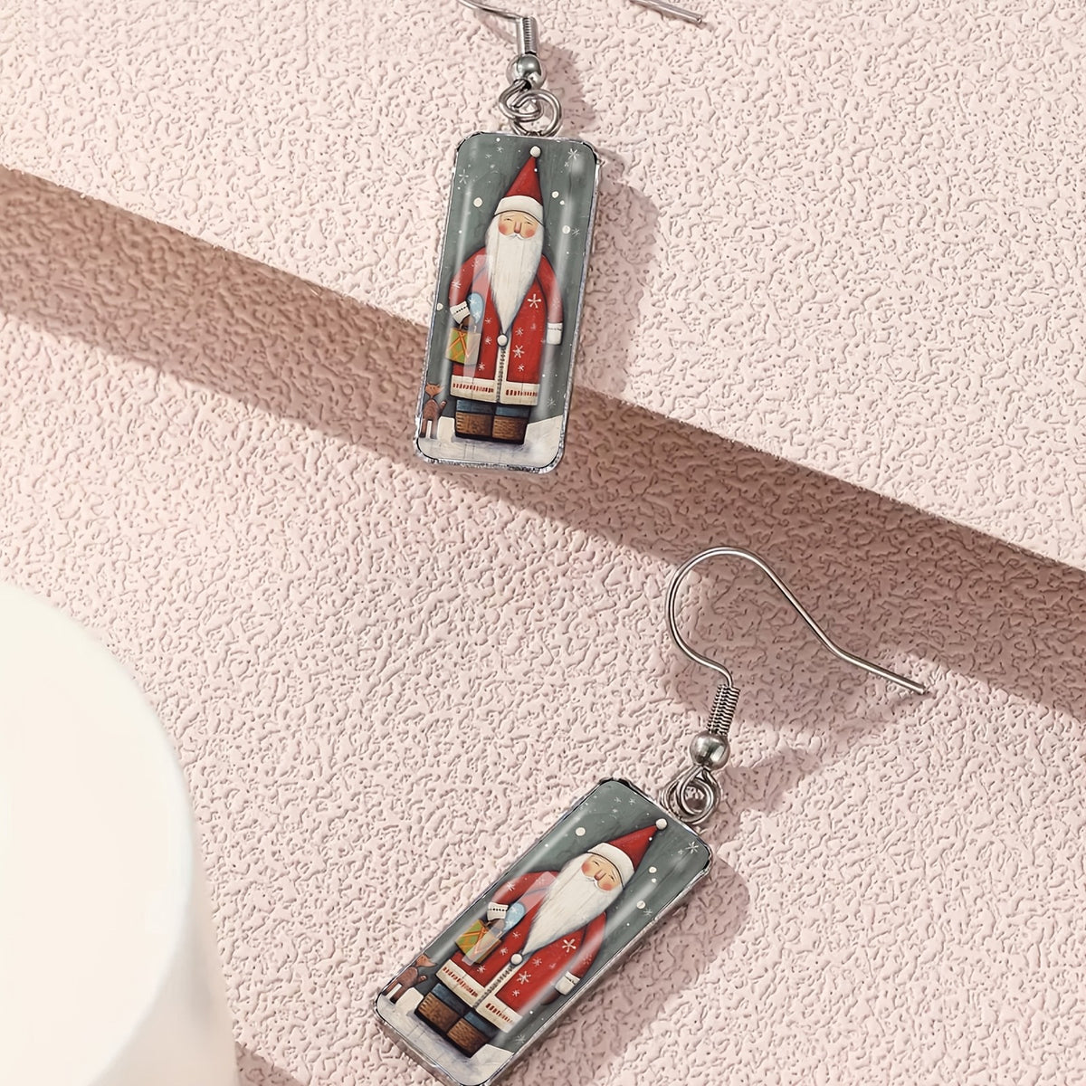 Festive Santa Claus Drop Earrings