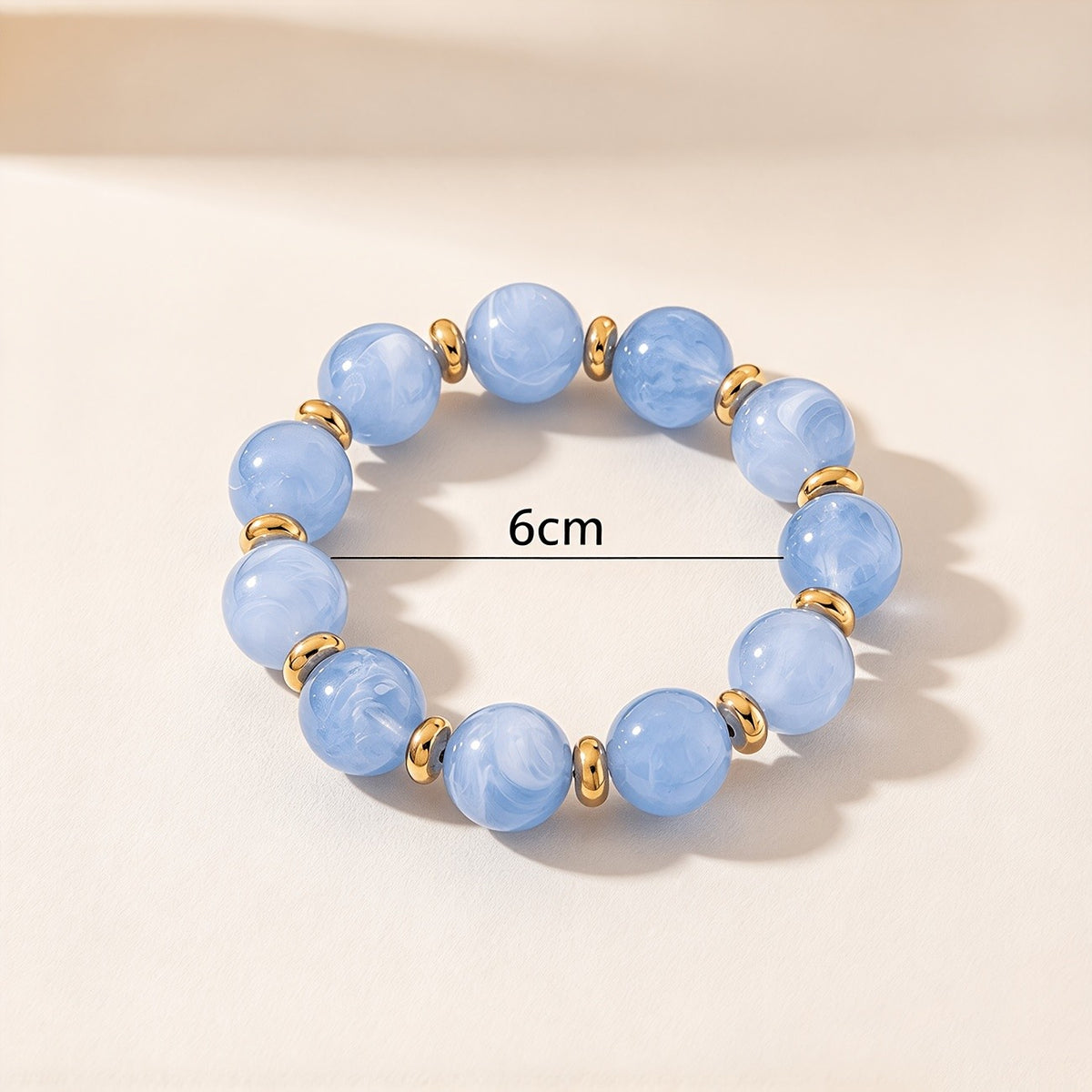 Boho Blue Marble Bead Necklace, Bracelet & Earring Set