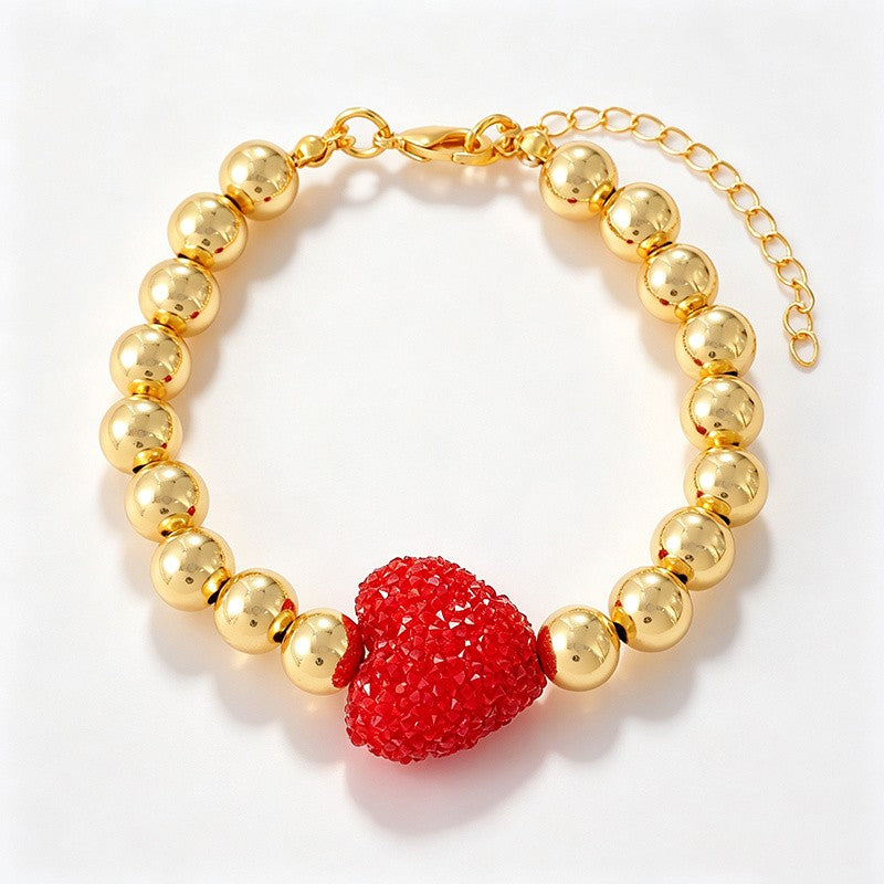 Dainty Macaron Heart Bead Bracelet
