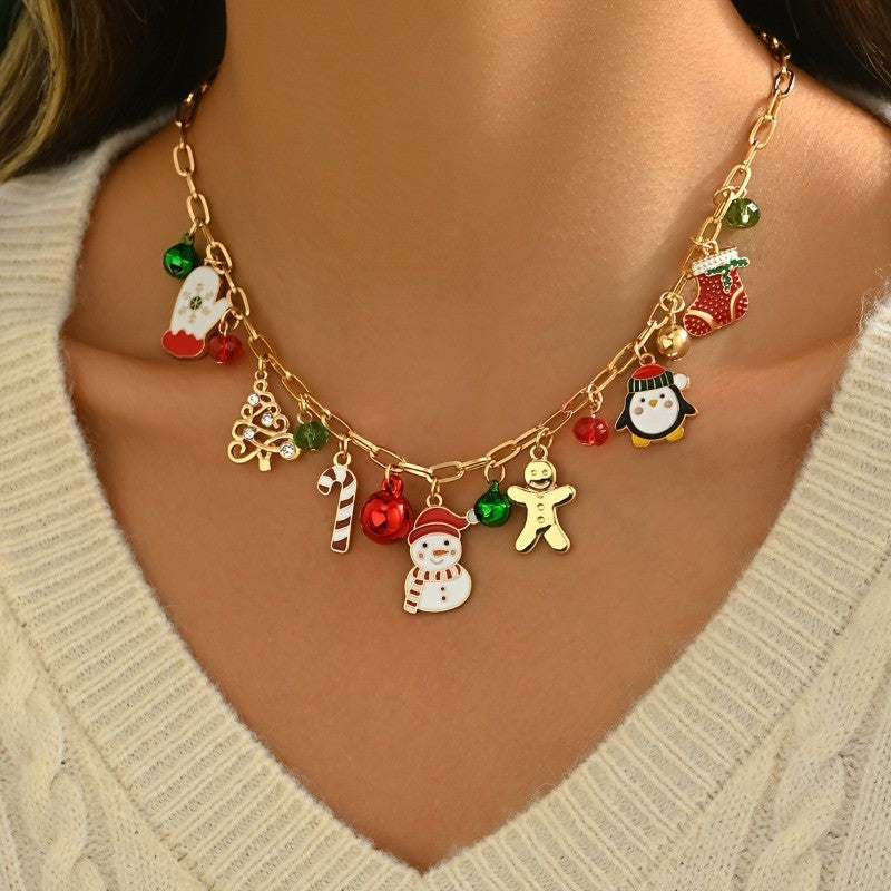 Festive Multi-Charm Christmas Necklace