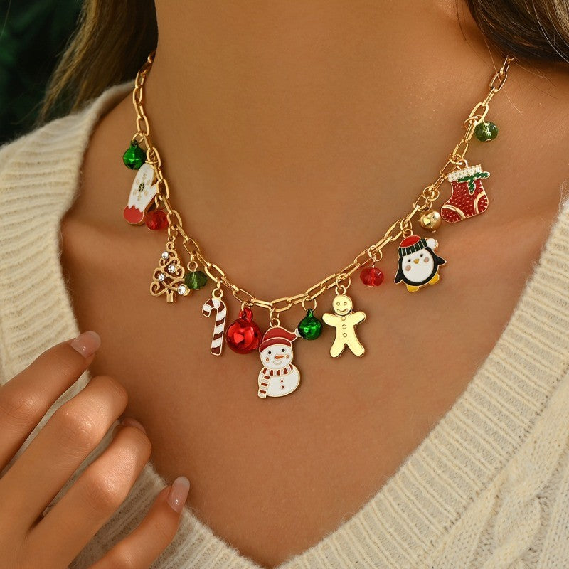 Festive Multi-Charm Christmas Necklace