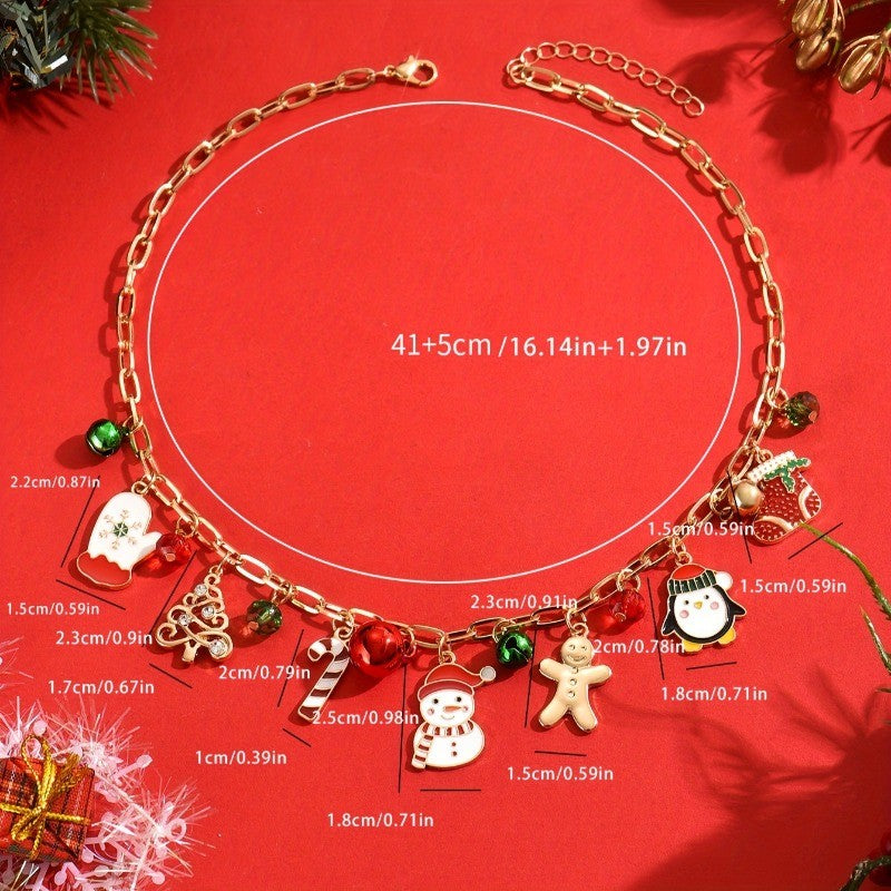 Festive Multi-Charm Christmas Necklace
