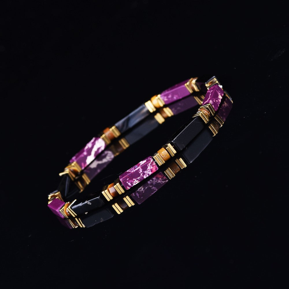 Classy Purple Emperor Stone Rectangular Bracelet