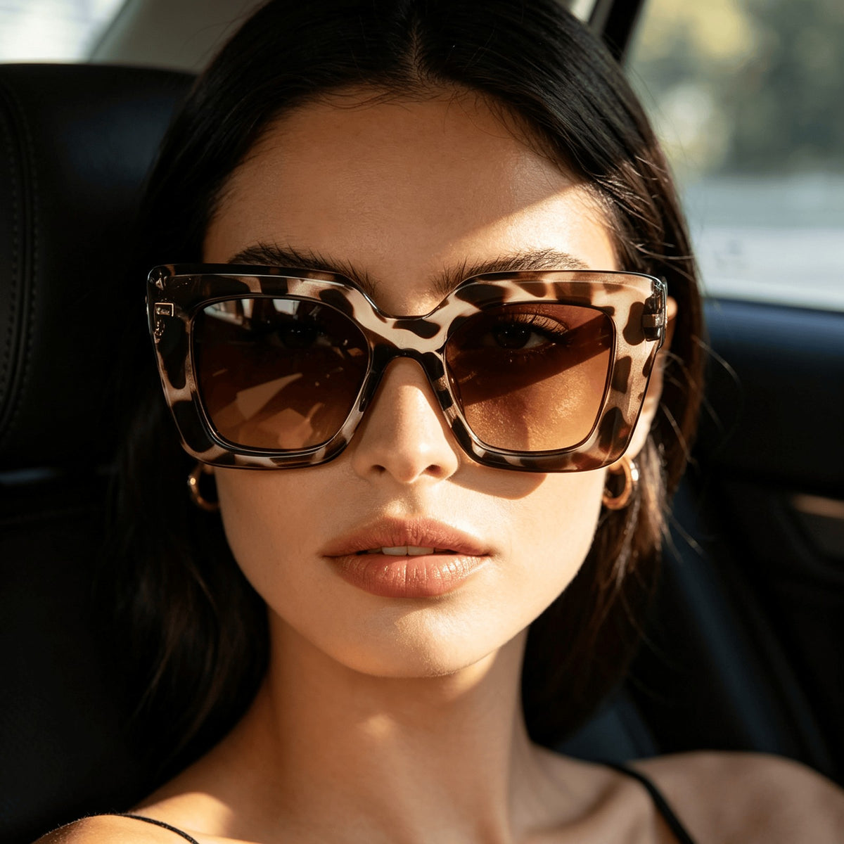 Chic Leopard Print Square Sunglasses