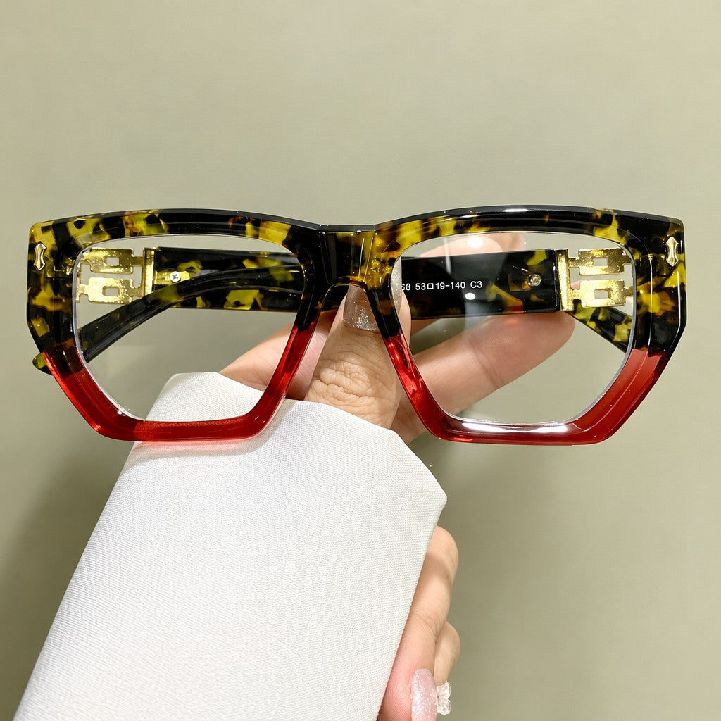 Retro Tortoise Geometric Reading Glasses