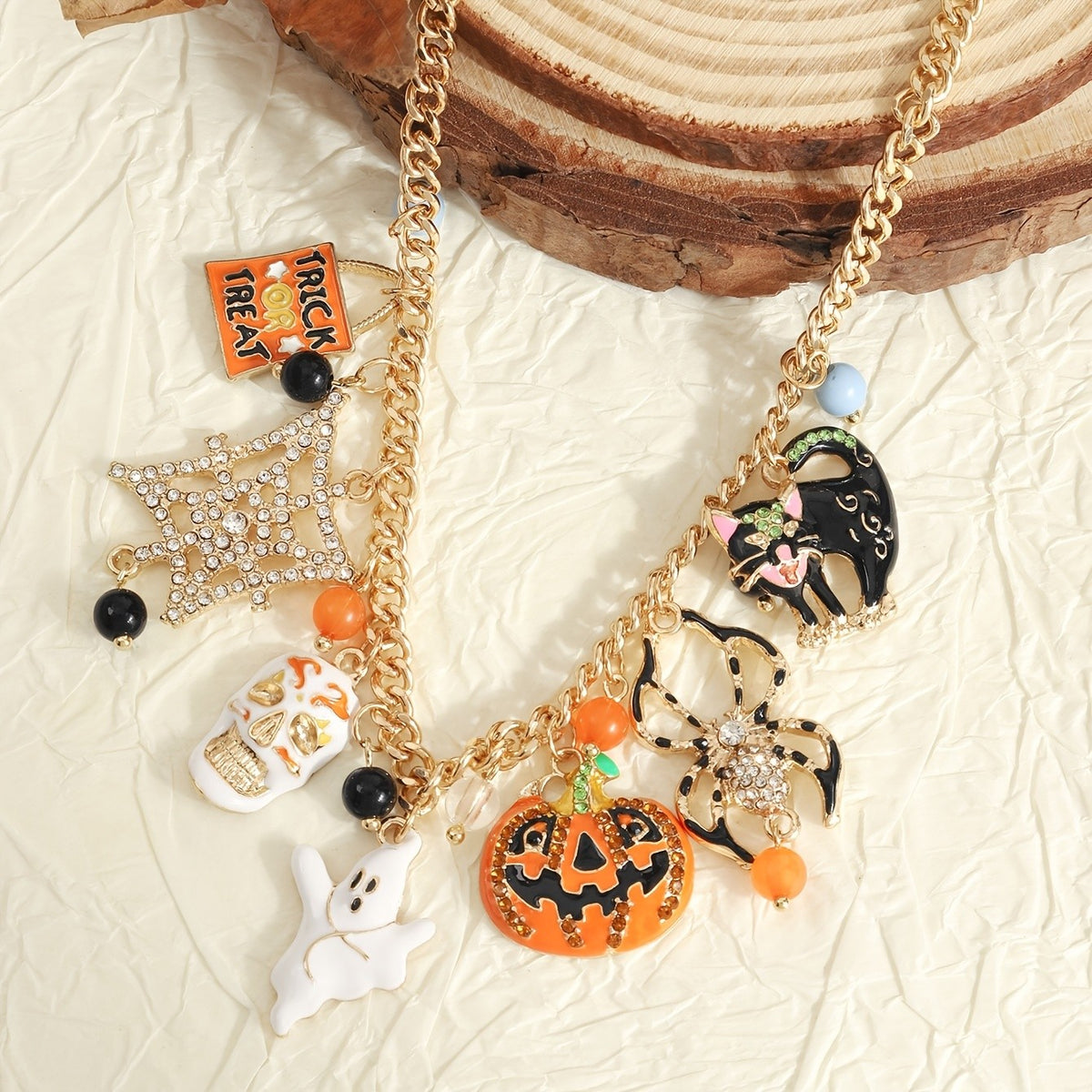Playful Halloween Charm Necklace