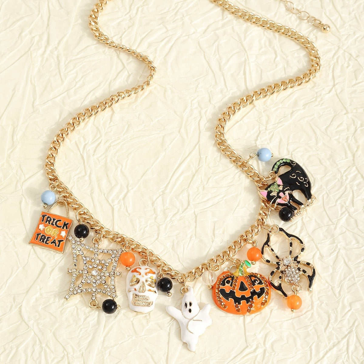 Playful Halloween Charm Necklace