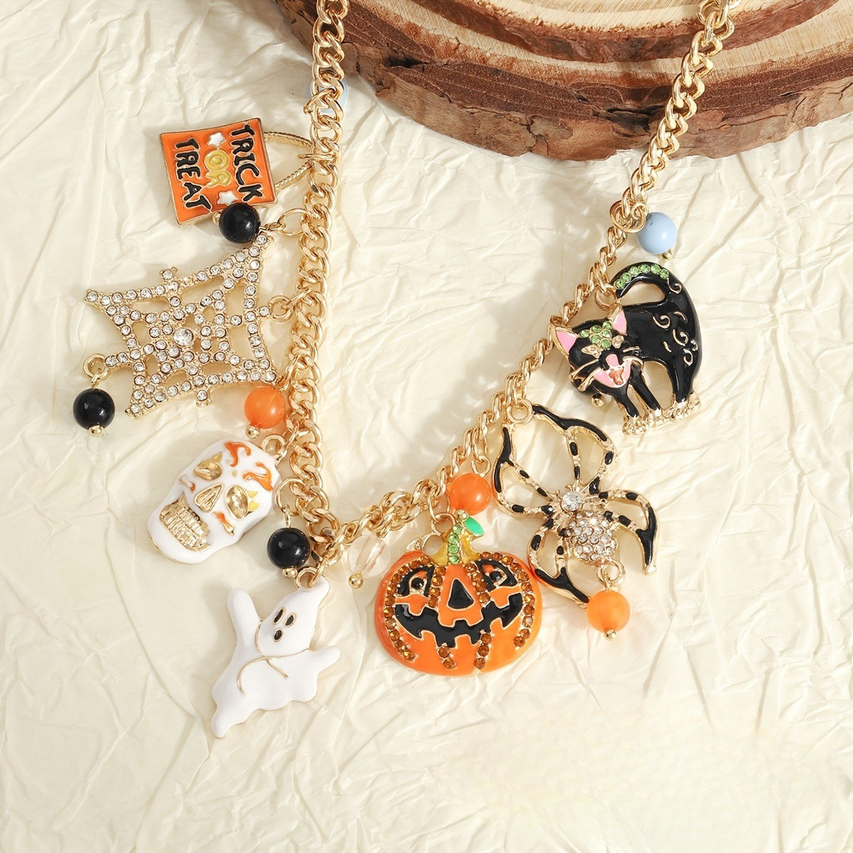 Playful Halloween Charm Necklace
