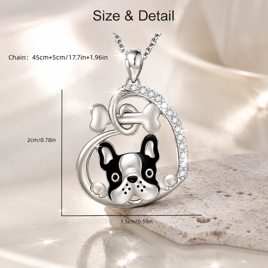 Classy French Bulldog Bone Necklace Set