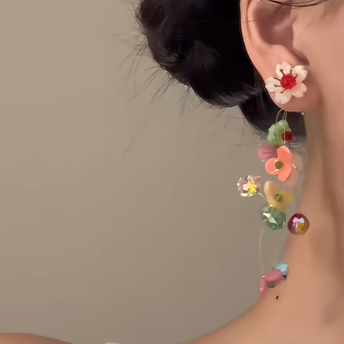 Romantic Colorful Floral Drop Earrings