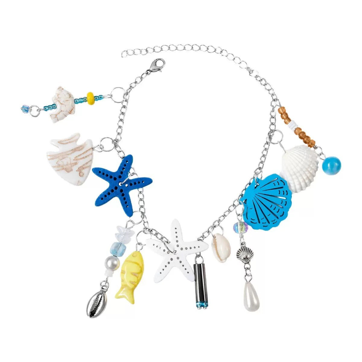 Boho Starfish & Shell Charm Anklet