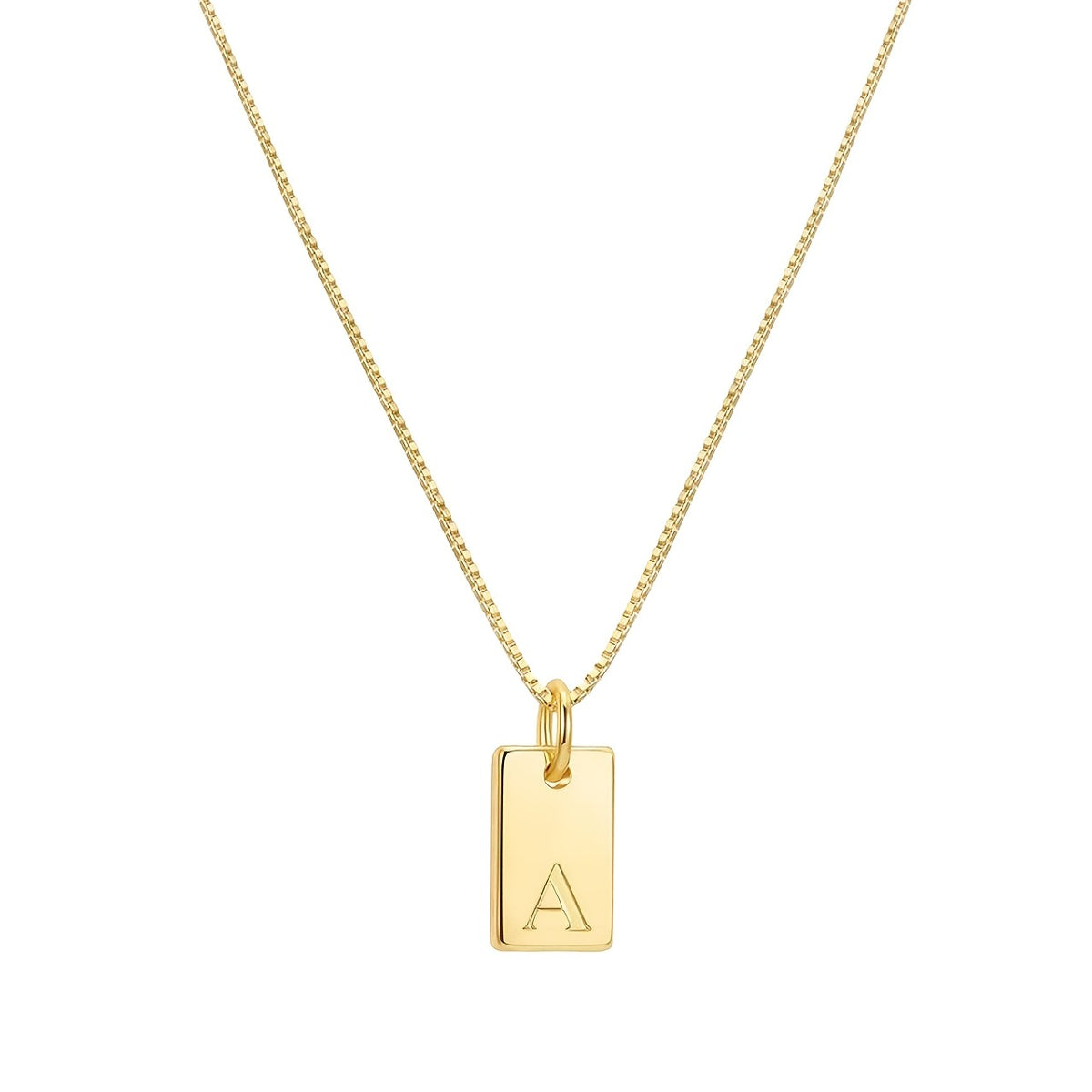 Dainty Square Initial Necklace