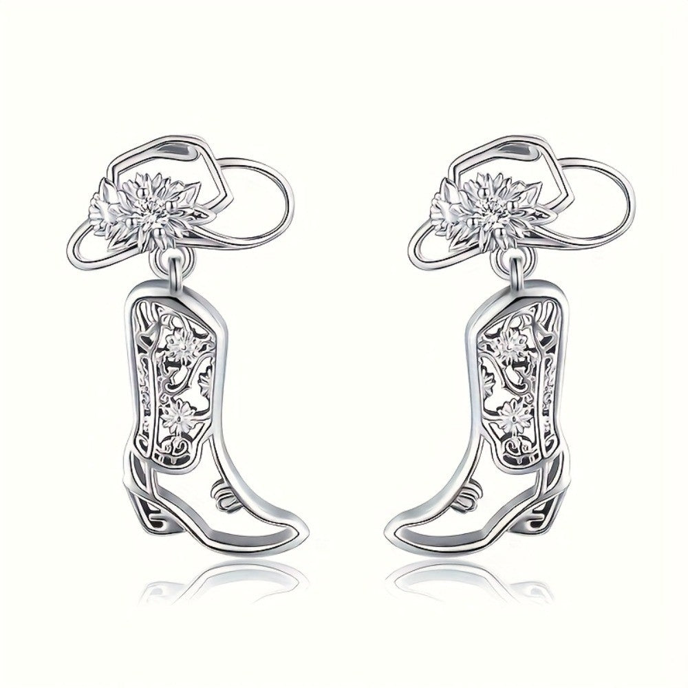 Boho Western Cowboy Boot Earrings
