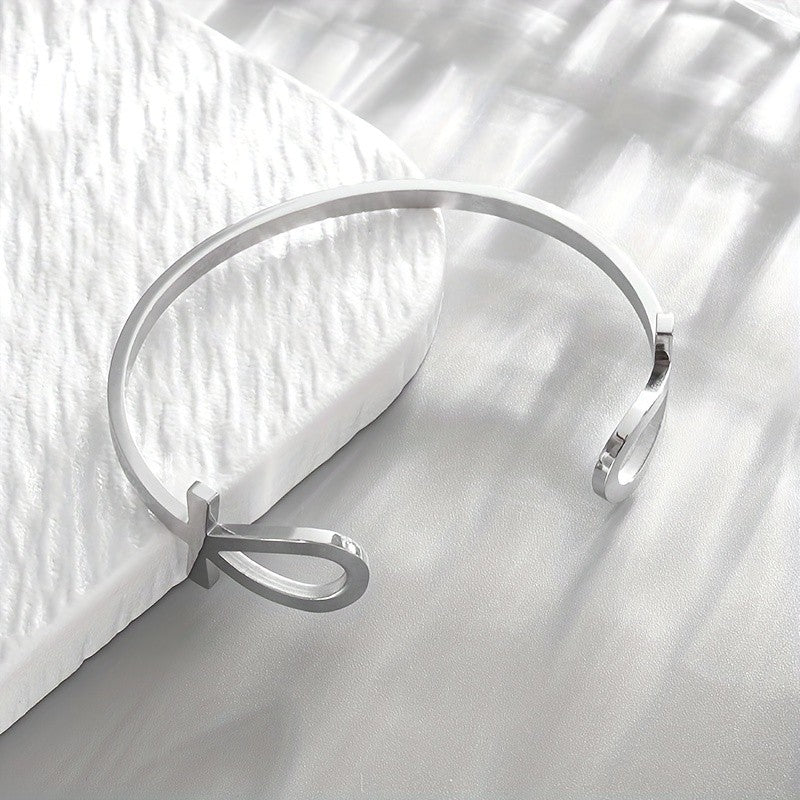 Classy Egyptian Ankh Open Cuff Bracelet