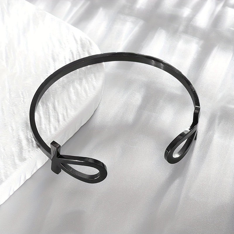 Classy Egyptian Ankh Open Cuff Bracelet