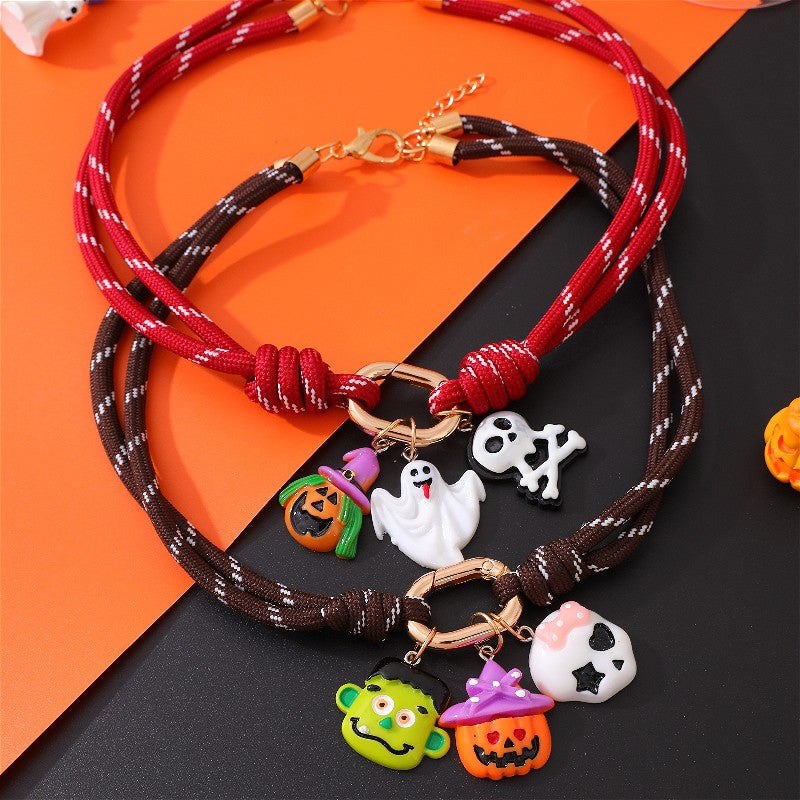 Gothic Halloween Charm Layered Necklace
