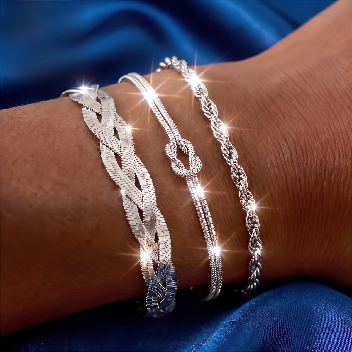 3pc Elegant Braided Bracelet Set