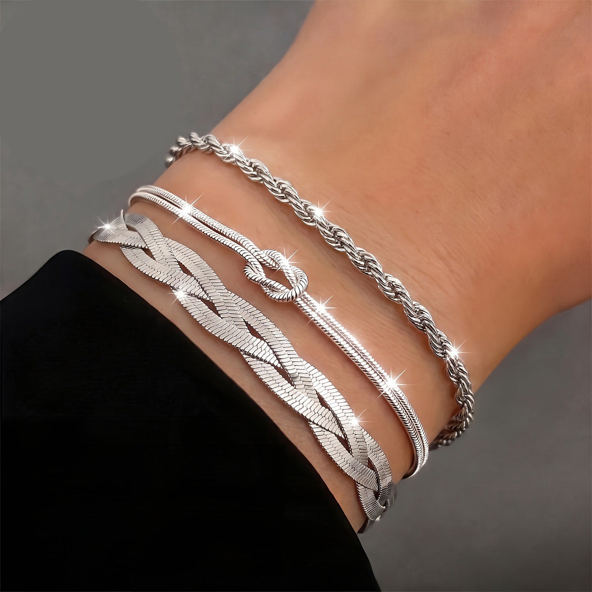 3pc Elegant Braided Bracelet Set