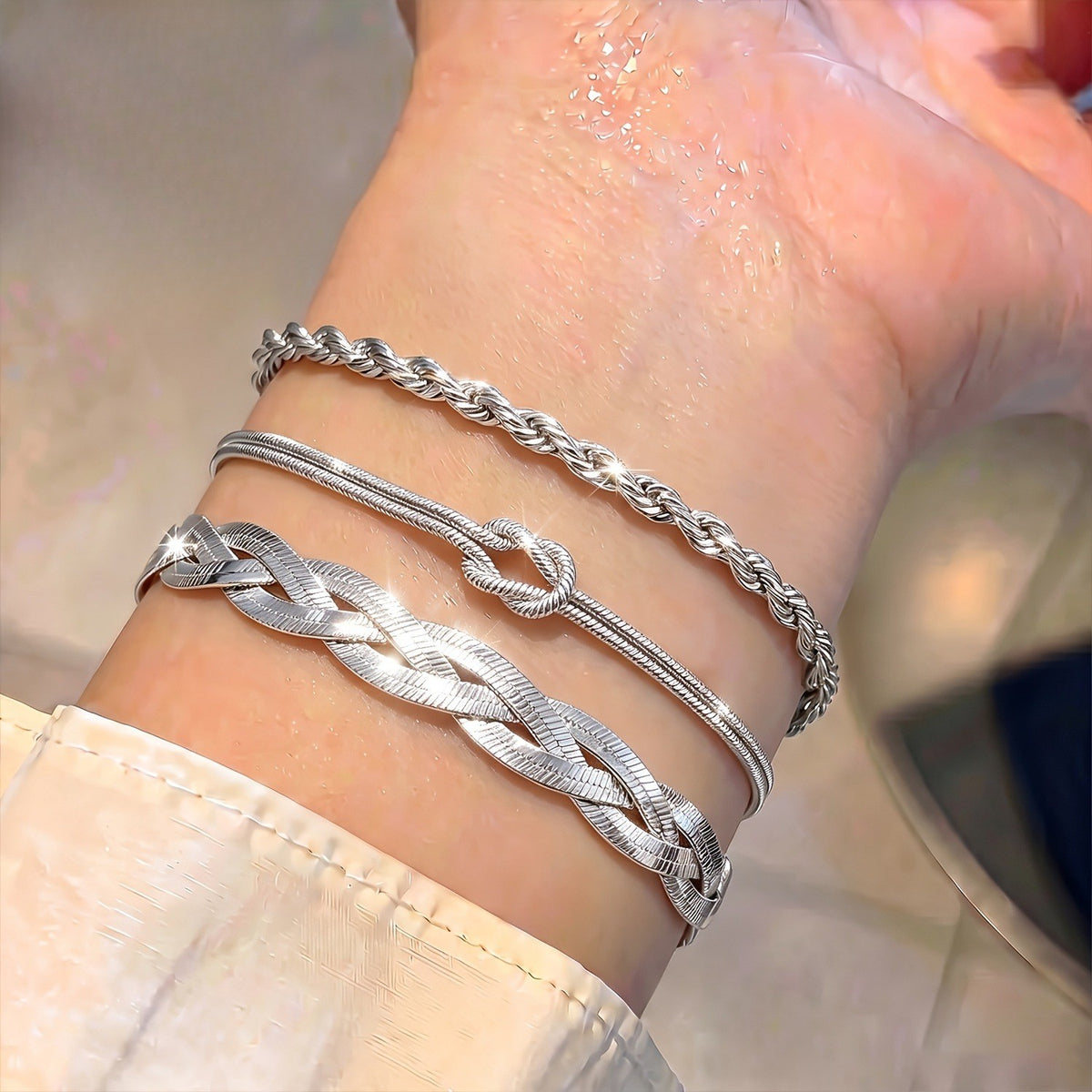 3pc Elegant Braided Bracelet Set