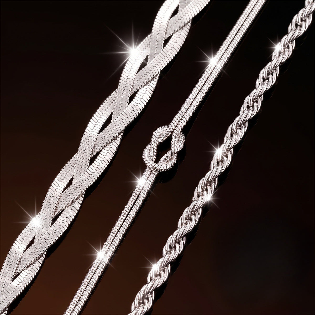 3pc Elegant Braided Bracelet Set