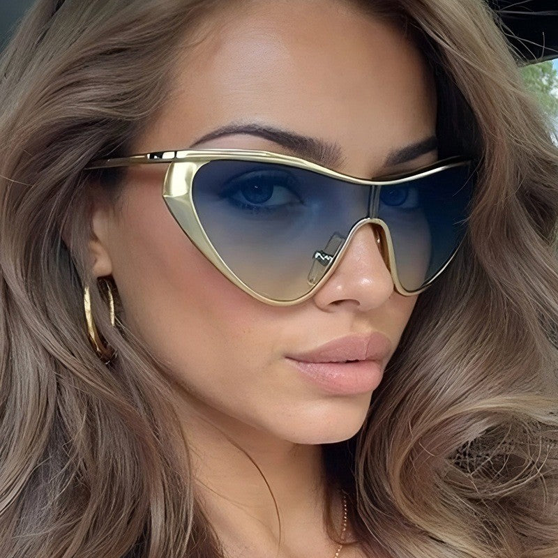 Classy Gold Cat Eye Sunglasses