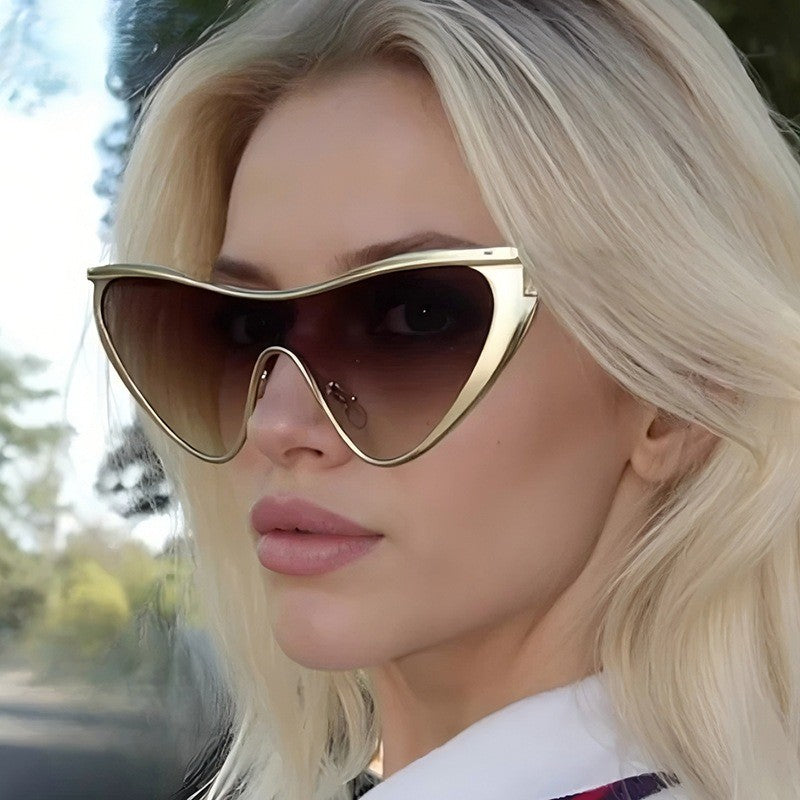 Classy Gold Cat Eye Sunglasses