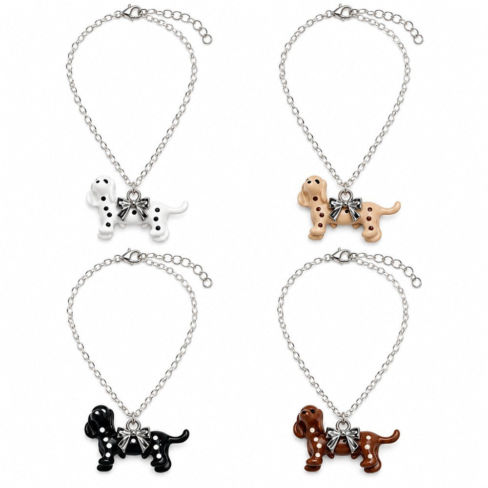 4pc Dainty Dachshund Necklace Set