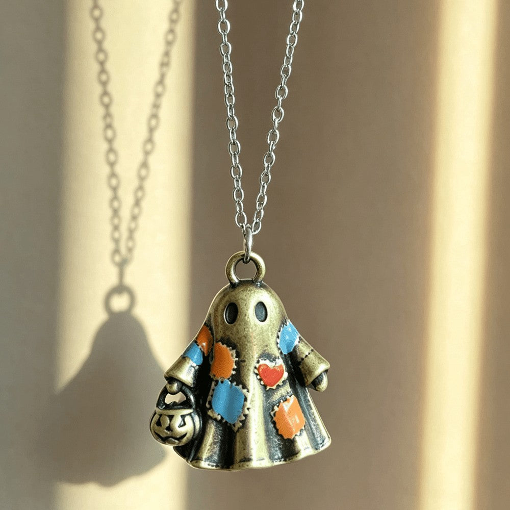 Vintage Patchwork Ghost Necklace