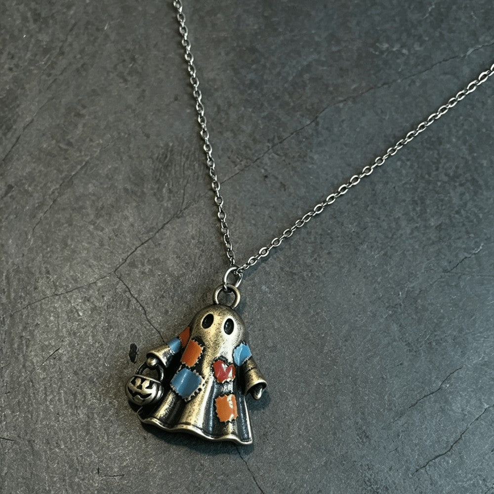 Vintage Patchwork Ghost Necklace