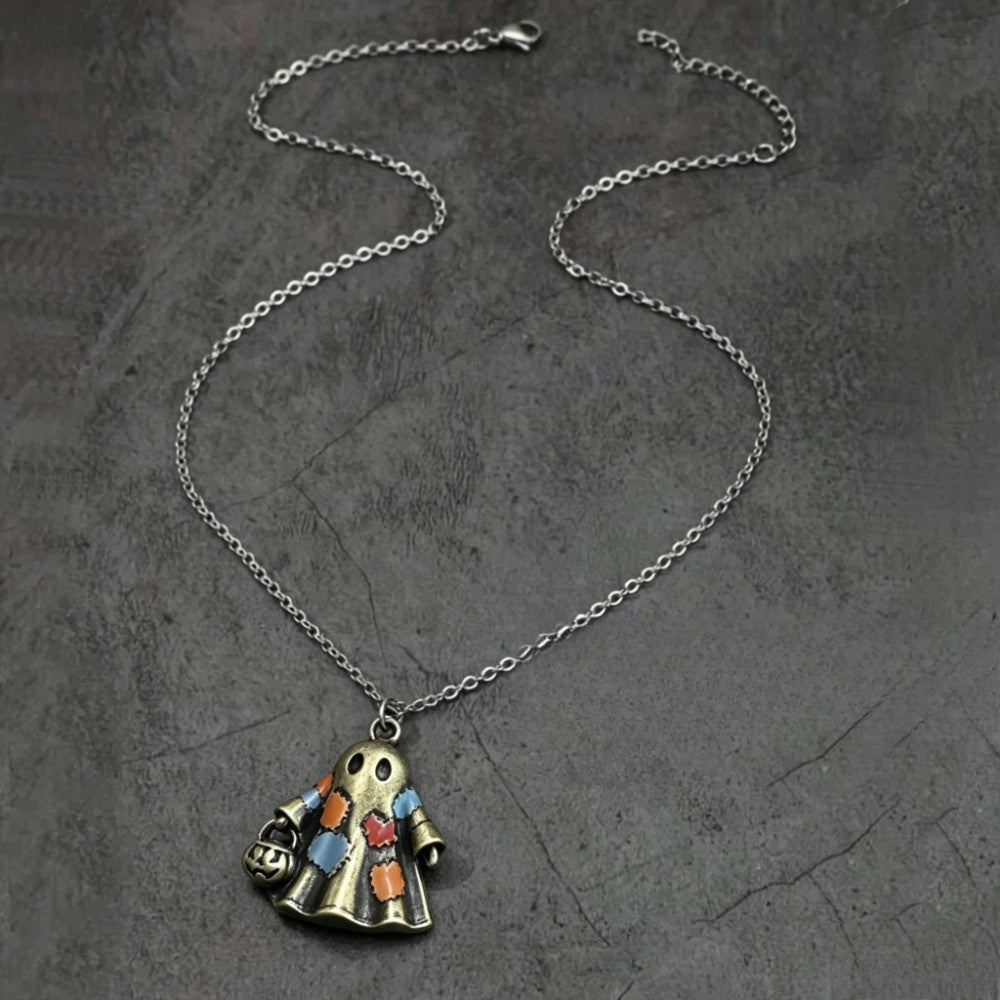Vintage Patchwork Ghost Necklace