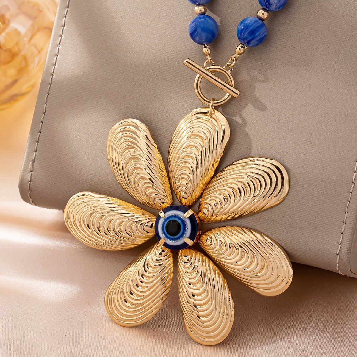 Statement Floral Evil Eye Necklace
