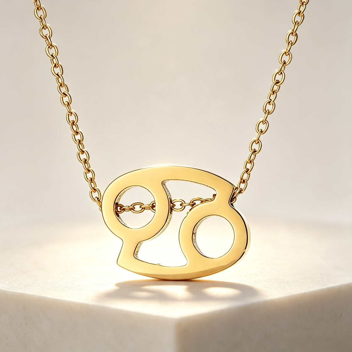 18k Dainty Hollow Zodiac Sign Necklace