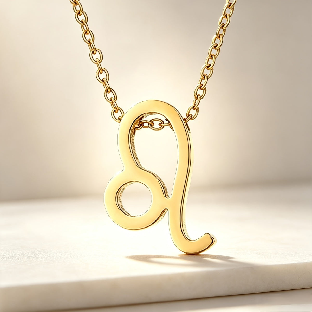 18k Dainty Hollow Zodiac Sign Necklace