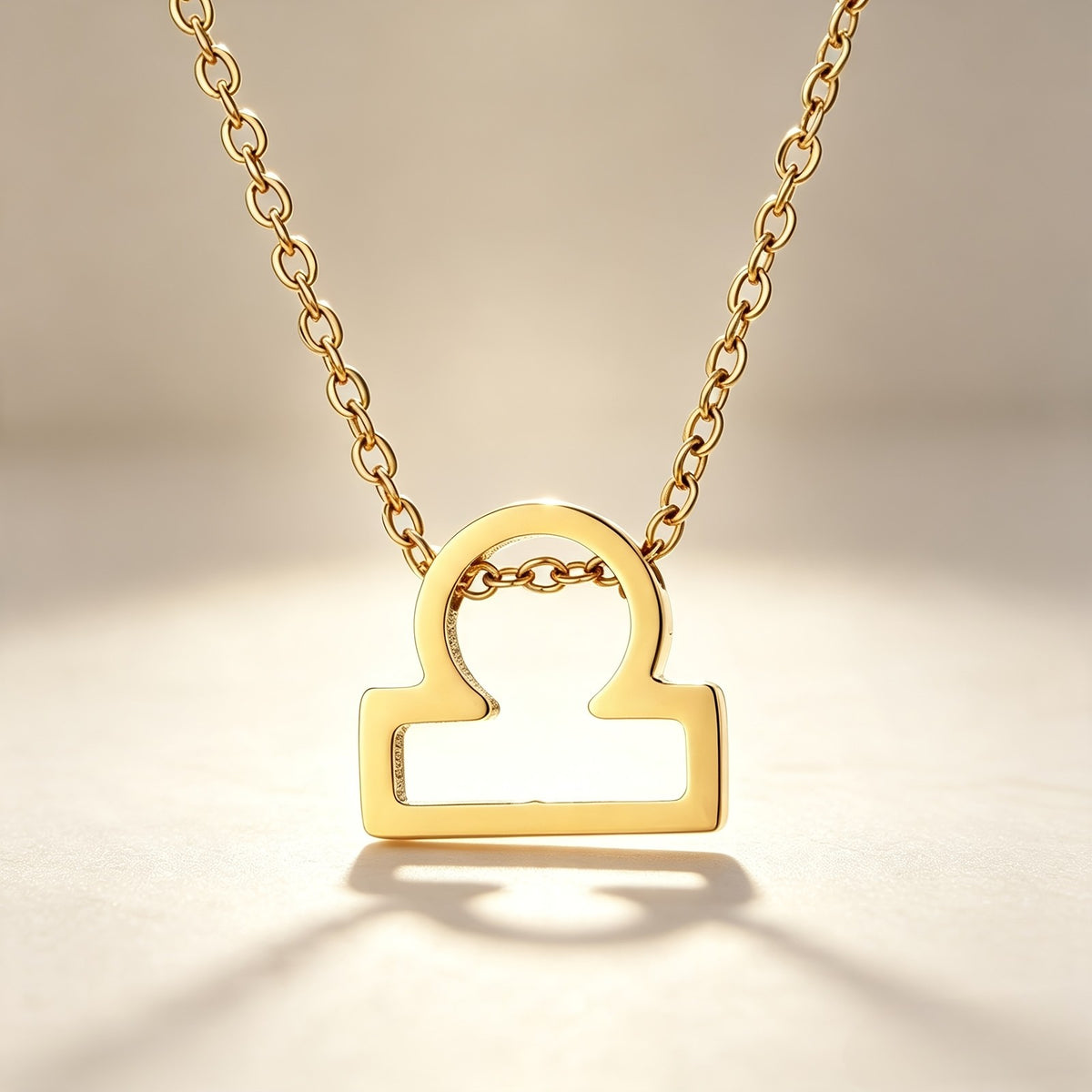 18k Dainty Hollow Zodiac Sign Necklace