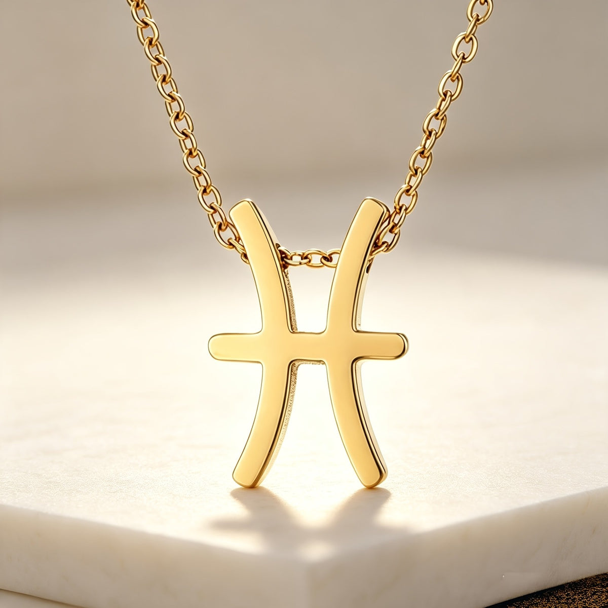 18k Dainty Hollow Zodiac Sign Necklace