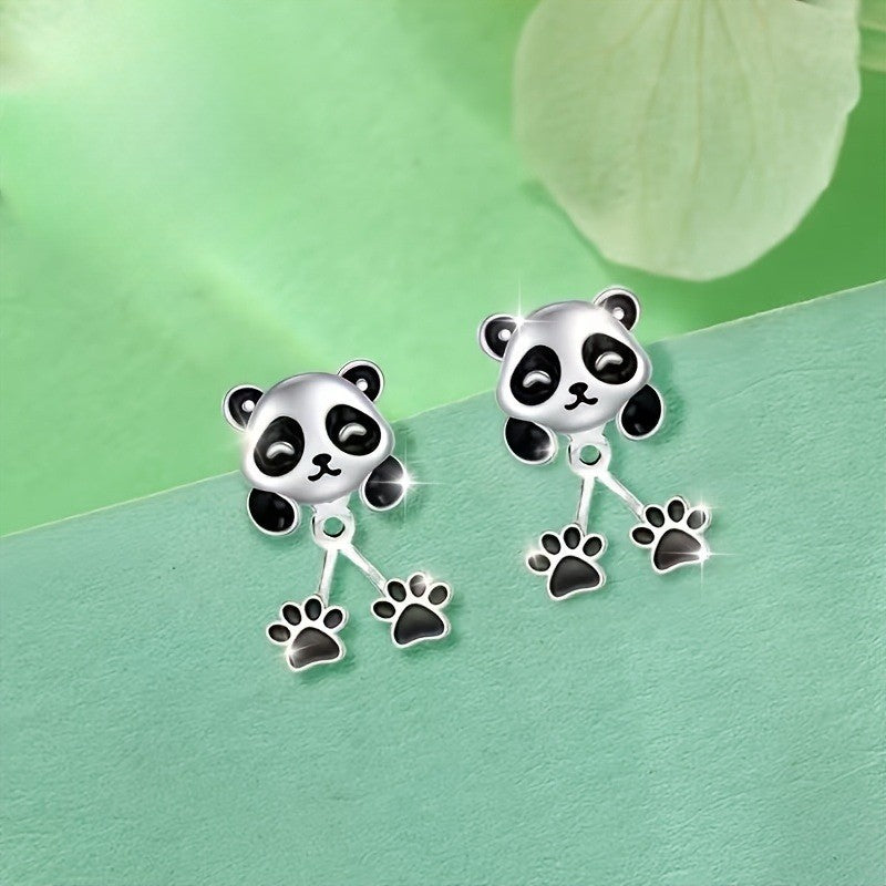 Cute Panda Paw Earring Set