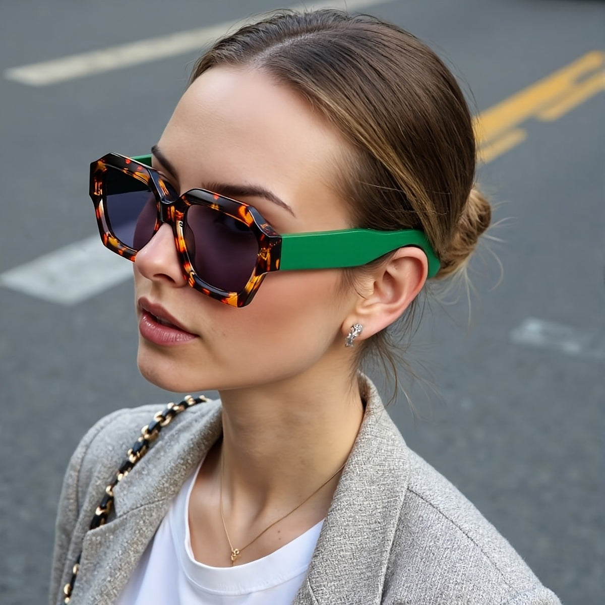 Classy Green Tortoiseshell Sunglasses