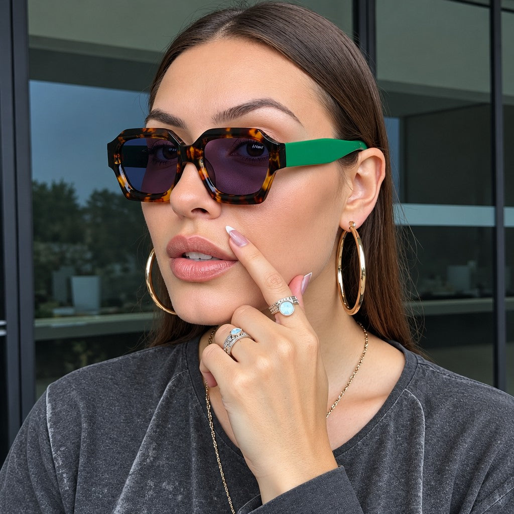 Classy Green Tortoiseshell Sunglasses