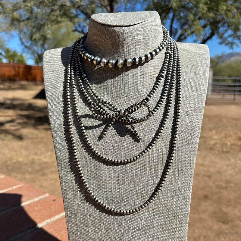 5pc Vintage Western Beaded Layered Necklace Set