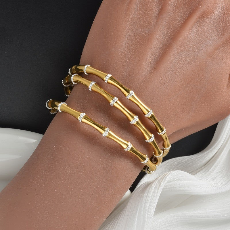 24k Boho Bamboo Knot Bracelet Set