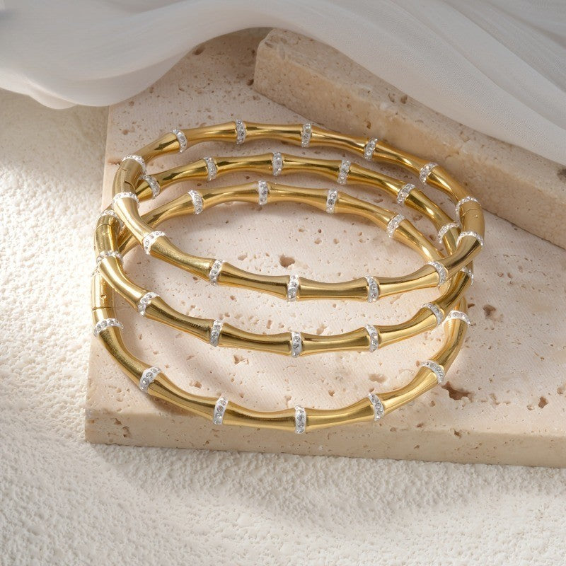 24k Boho Bamboo Knot Bracelet Set