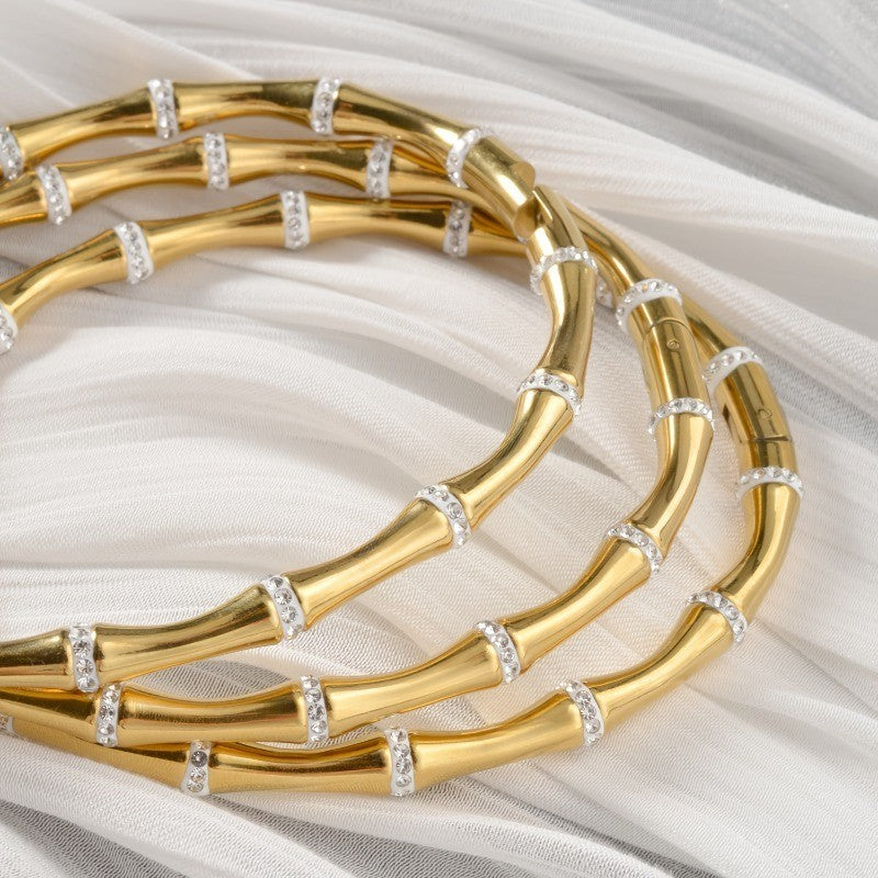 24k Boho Bamboo Knot Bracelet Set