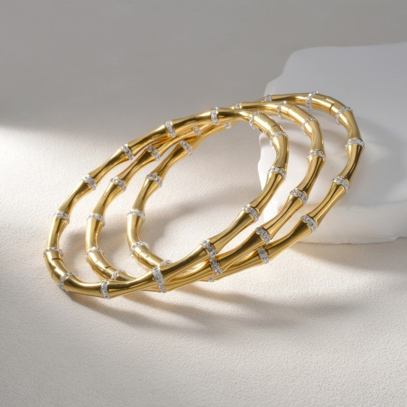 24k Boho Bamboo Knot Bracelet Set