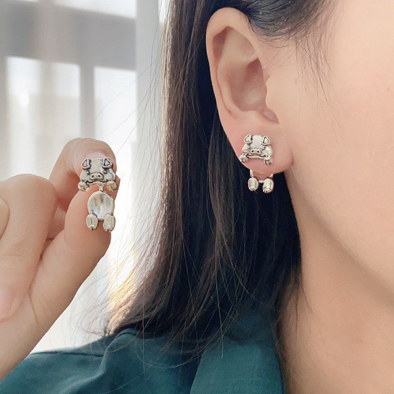 Classy Vintage Pig Stud Earrings