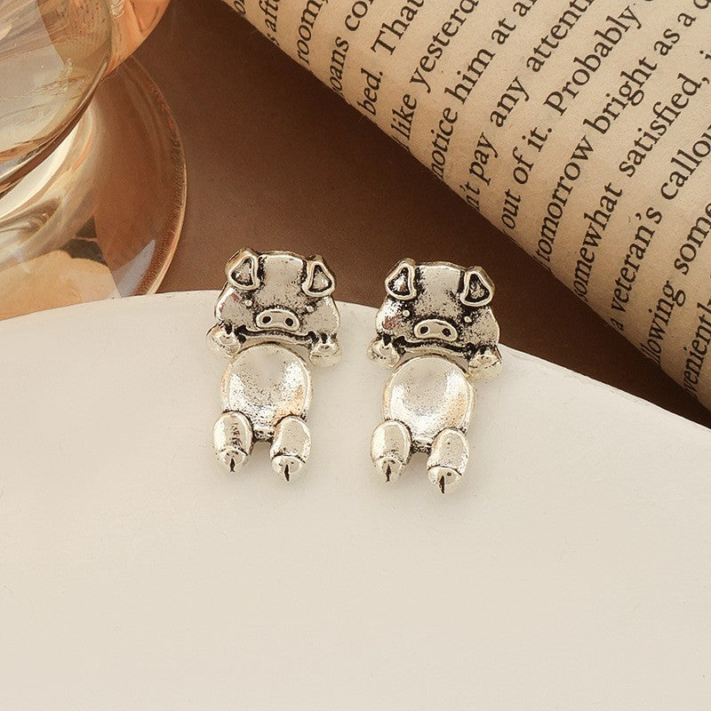 Classy Vintage Pig Stud Earrings